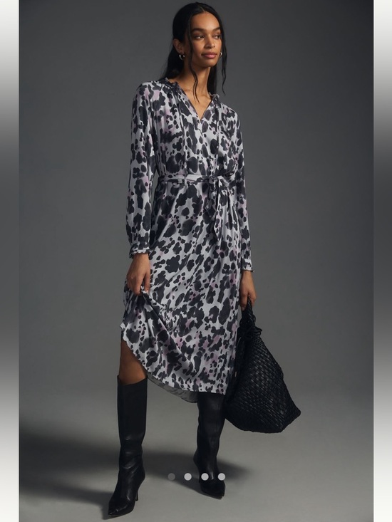 cloth & stone Dresses & Skirts - Anthropologie Animal Print Long Sleeve Midi Dress by Cloth and Stone
